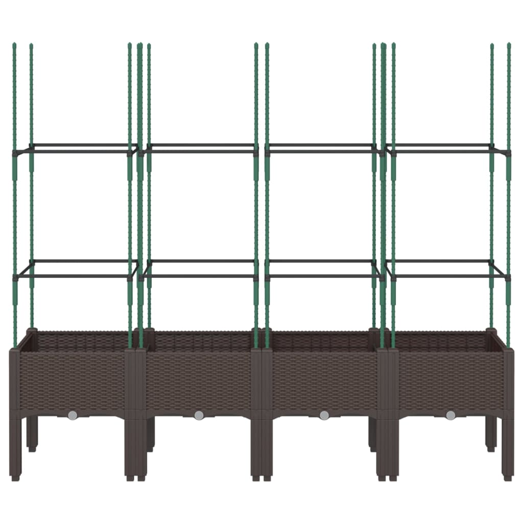 Võrega taimekast, pruun, 160 x 40 x 142,5 cm, PP