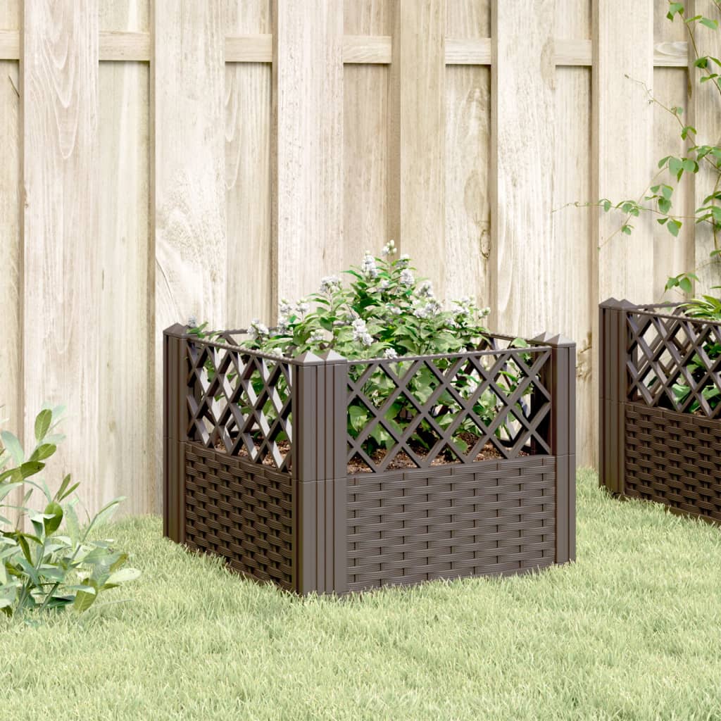 Vaiadega taimekast, pruun, 43,5 x 43,5 x 43,5 cm, PP