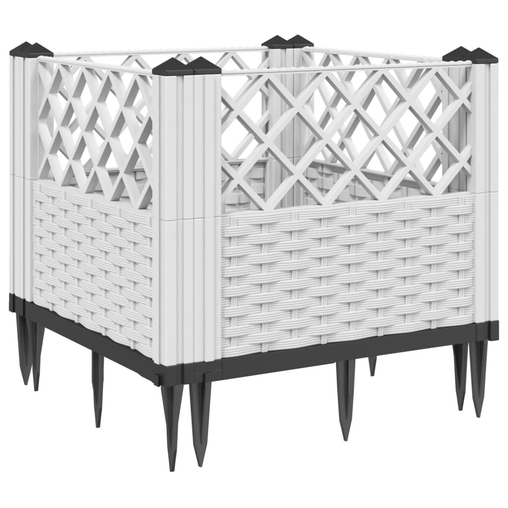 Vaiadega taimekast, valge, 43,5x43,5x43,5 cm, PP