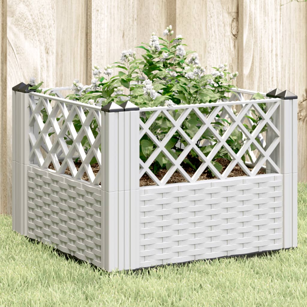 Vaiadega taimekast, valge, 43,5x43,5x43,5 cm, PP