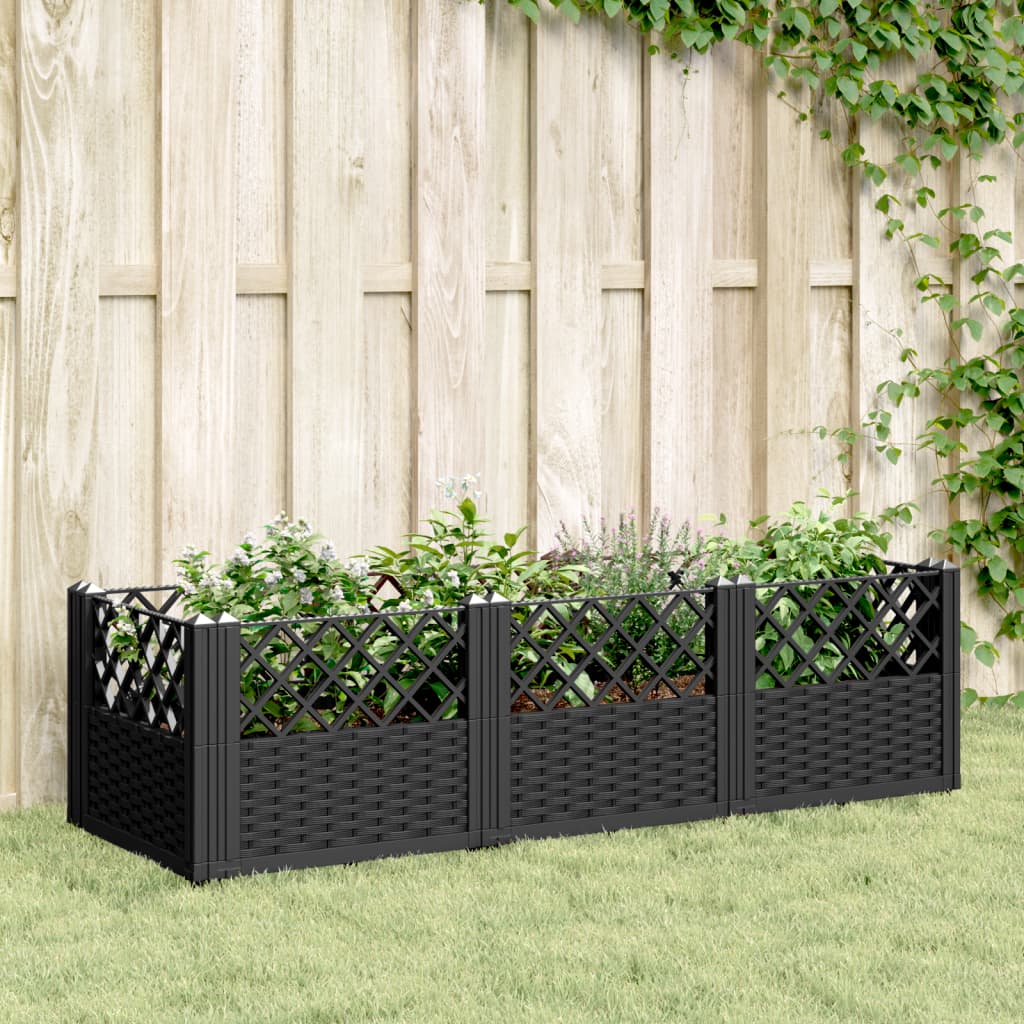 Vaiadega taimekast, must, 123,5 x 43,5 x 43,5 cm, PP