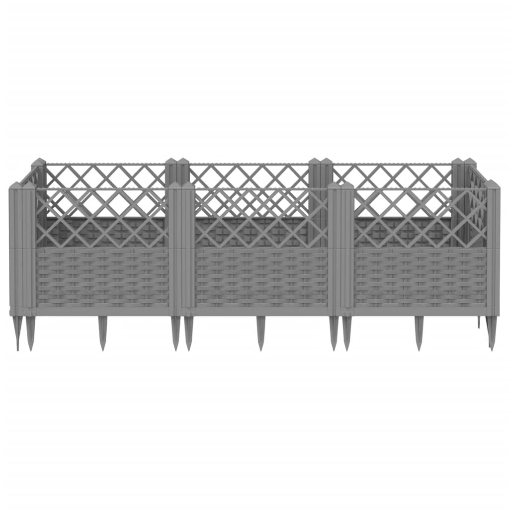Vaiadega taimekast, helehall, 123,5x43,5x43,5 cm, PP