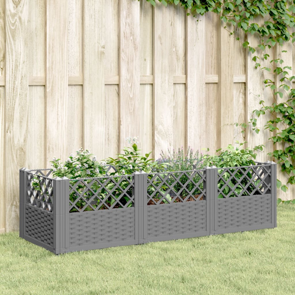 Vaiadega taimekast, helehall, 123,5x43,5x43,5 cm, PP