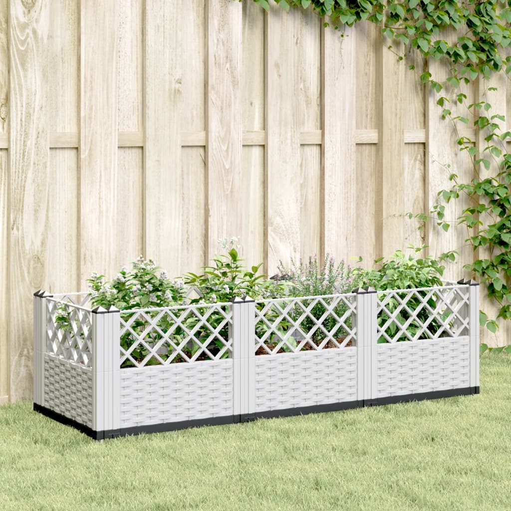 Vaiadega taimekast, valge, 123,5 x 43,5 x 43,5 cm, PP