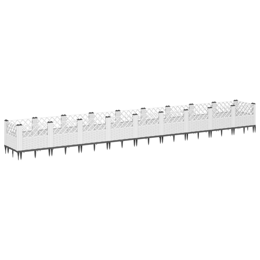 Vaiadega taimekast, valge, 363,5 x 43,5 x 43,5 cm, PP