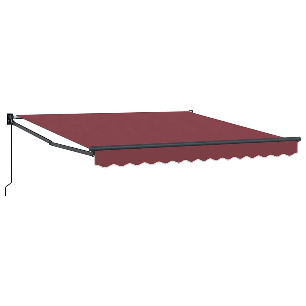 Käsitsi sissetõmmatav varikatus, burgundia punane, 300x250 cm