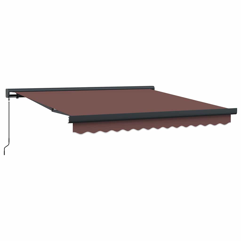 Käsitsi sissetõmmatav varikatus, pruun, 300 x 250 cm