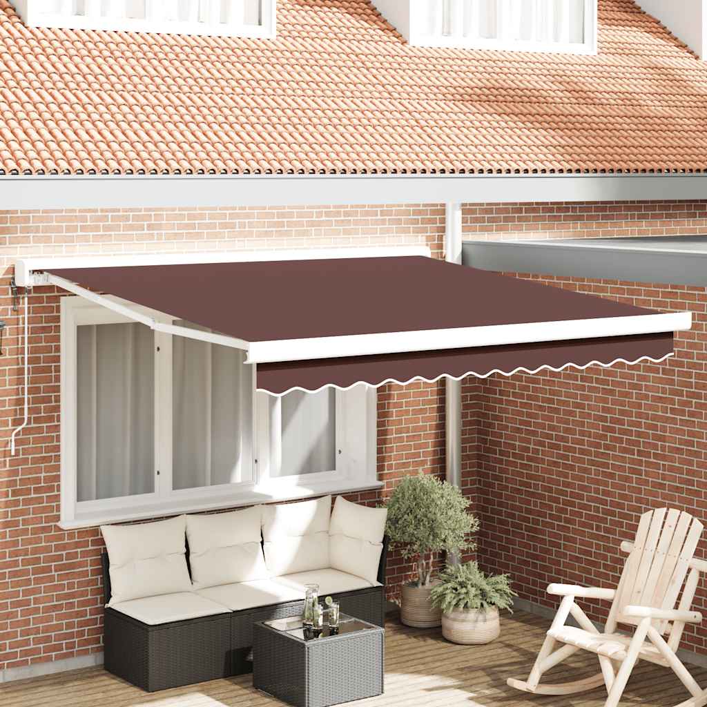 Automaatselt sissetõmmatav varikatus, pruun, 300 x 250 cm