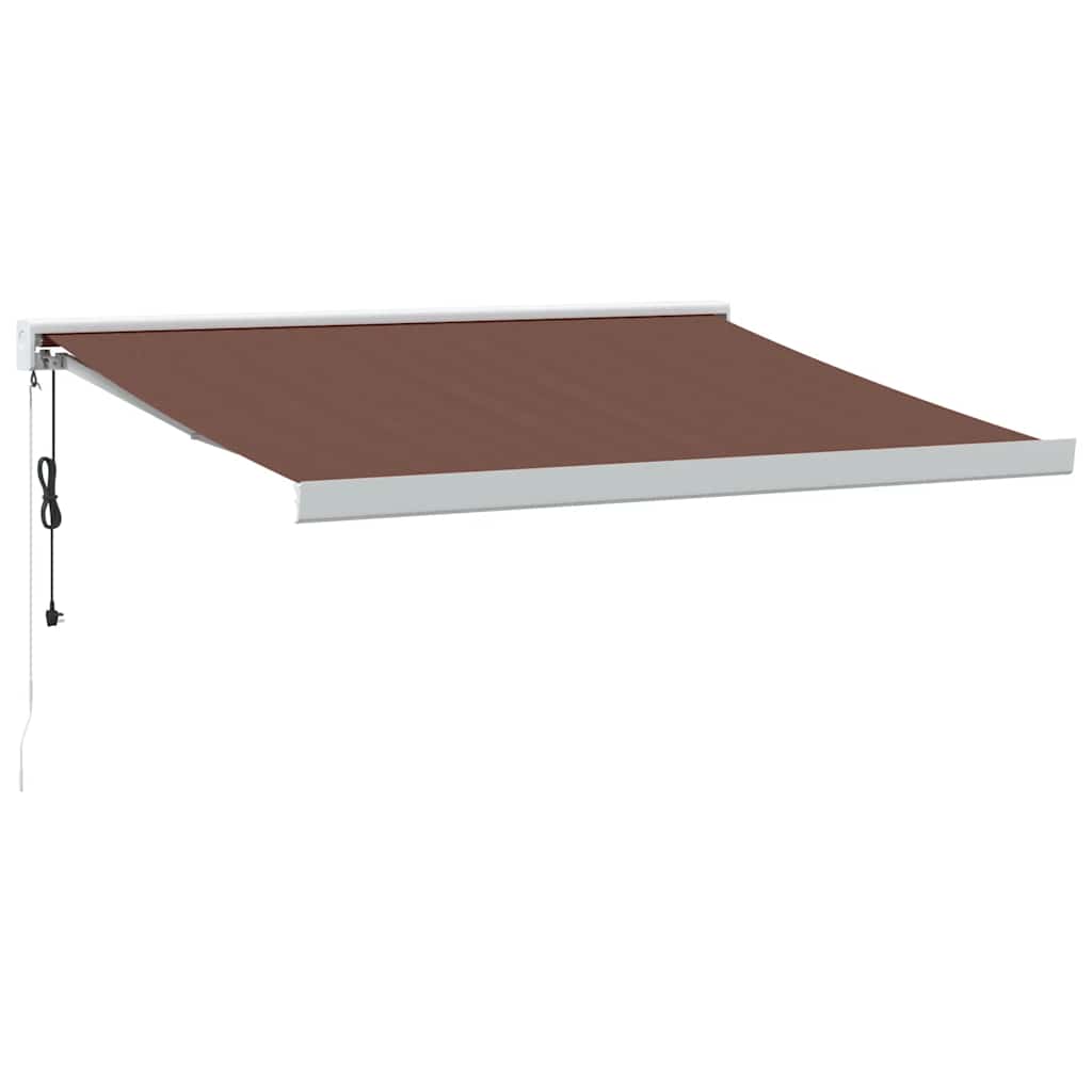 Automaatselt sissetõmmatav varikatus, pruun, 350x250 cm