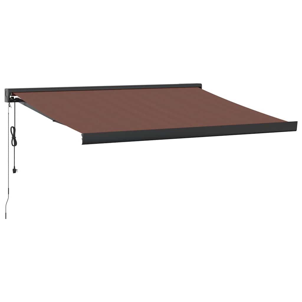 Automaatselt sissetõmmatav varikatus, pruun, 350x250 cm