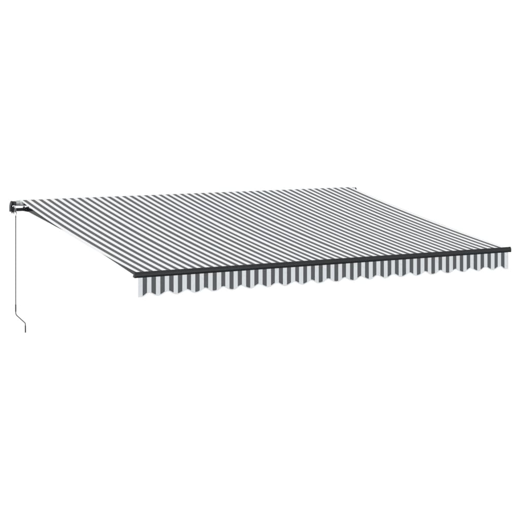 Käsitsi sissetõmmatav varikatus antratsiithall/valge 500x350 cm