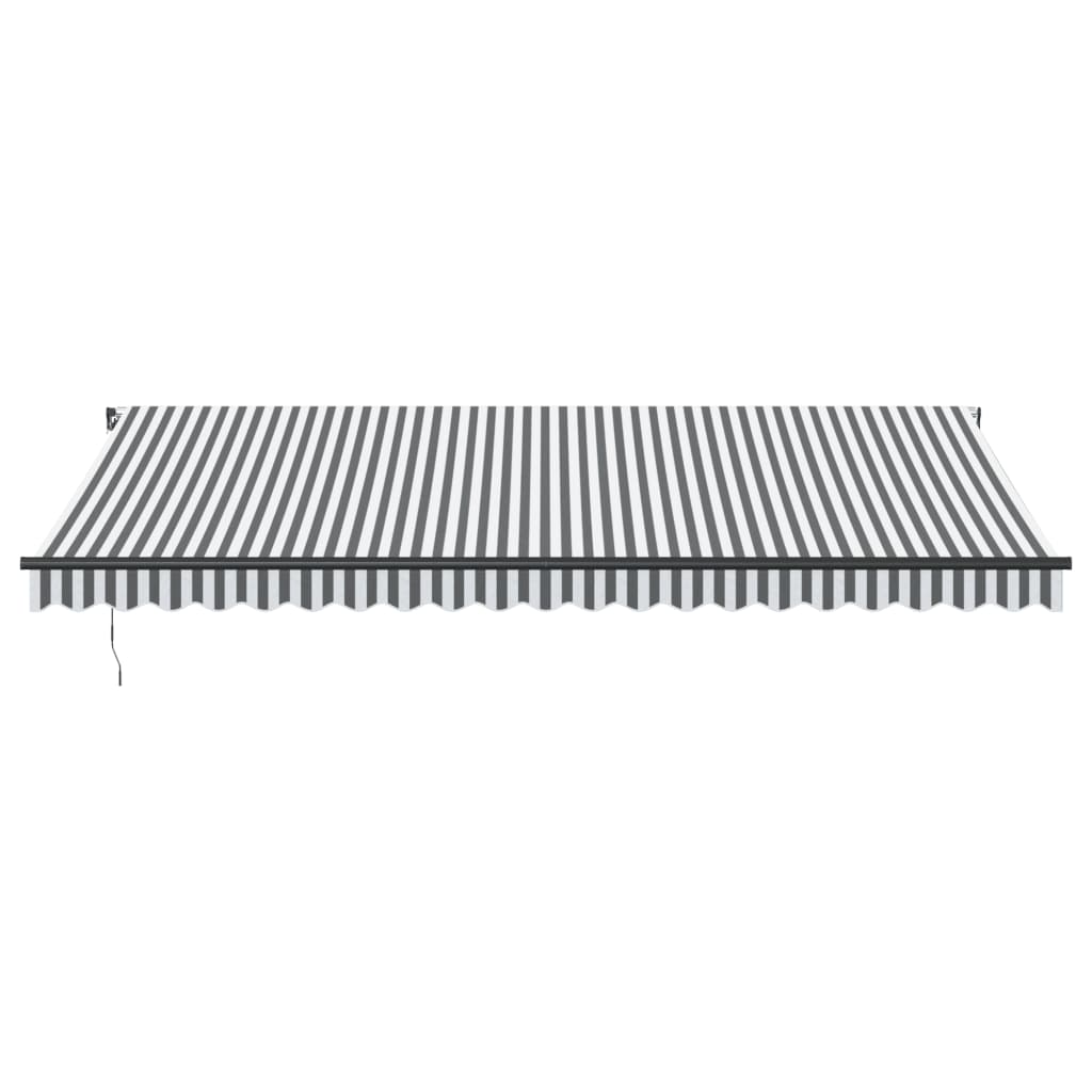 Käsitsi sissetõmmatav varikatus antratsiithall/valge 500x350 cm