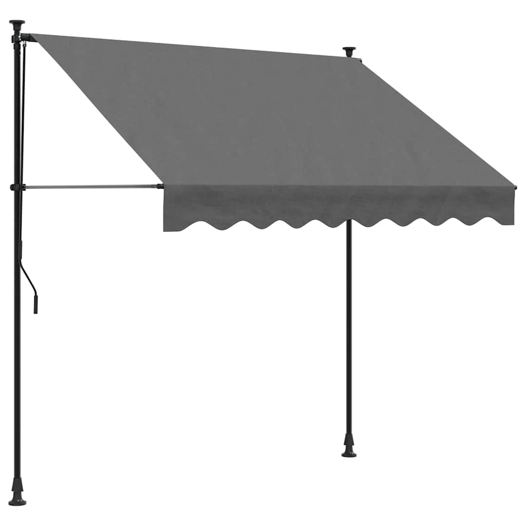 Sissetõmmatav varikatus antratsiithall, 200x150cm, kangas/teras