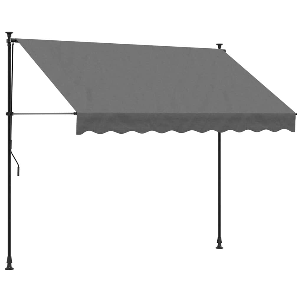 Sissetõmmatav varikatus antratsiithall, 250x150cm, kangas/teras