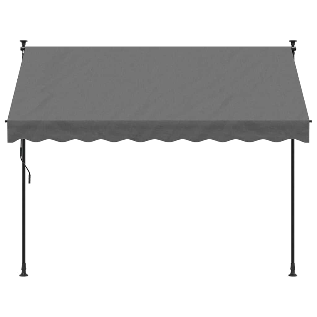 Sissetõmmatav varikatus antratsiithall, 250x150cm, kangas/teras