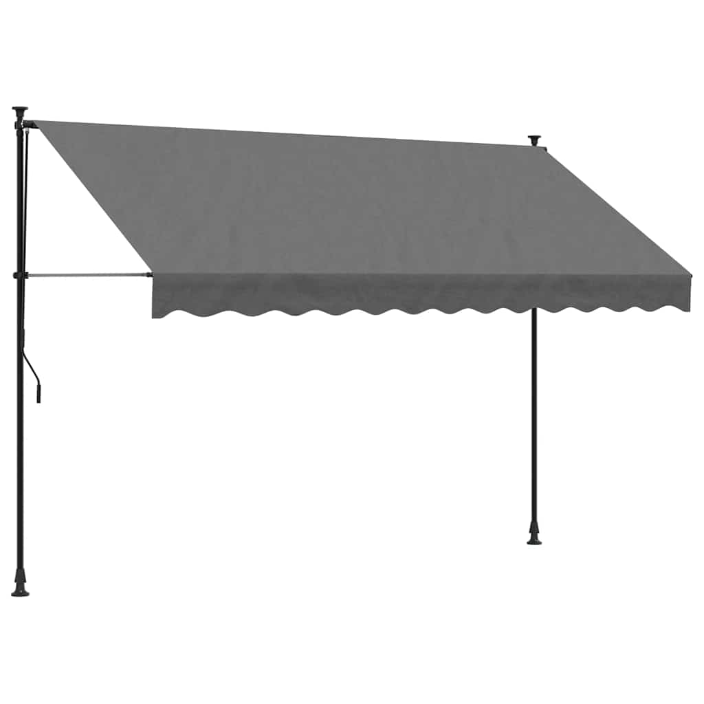 Sissetõmmatav varikatus antratsiithall, 300x150cm, kangas/teras