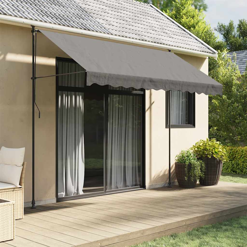 Sissetõmmatav varikatus antratsiithall, 300x150cm, kangas/teras