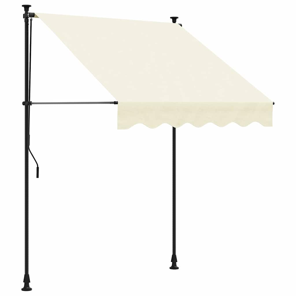Sissetõmmatav varikatus, kreemjas, 200x115 cm, kangas/teras