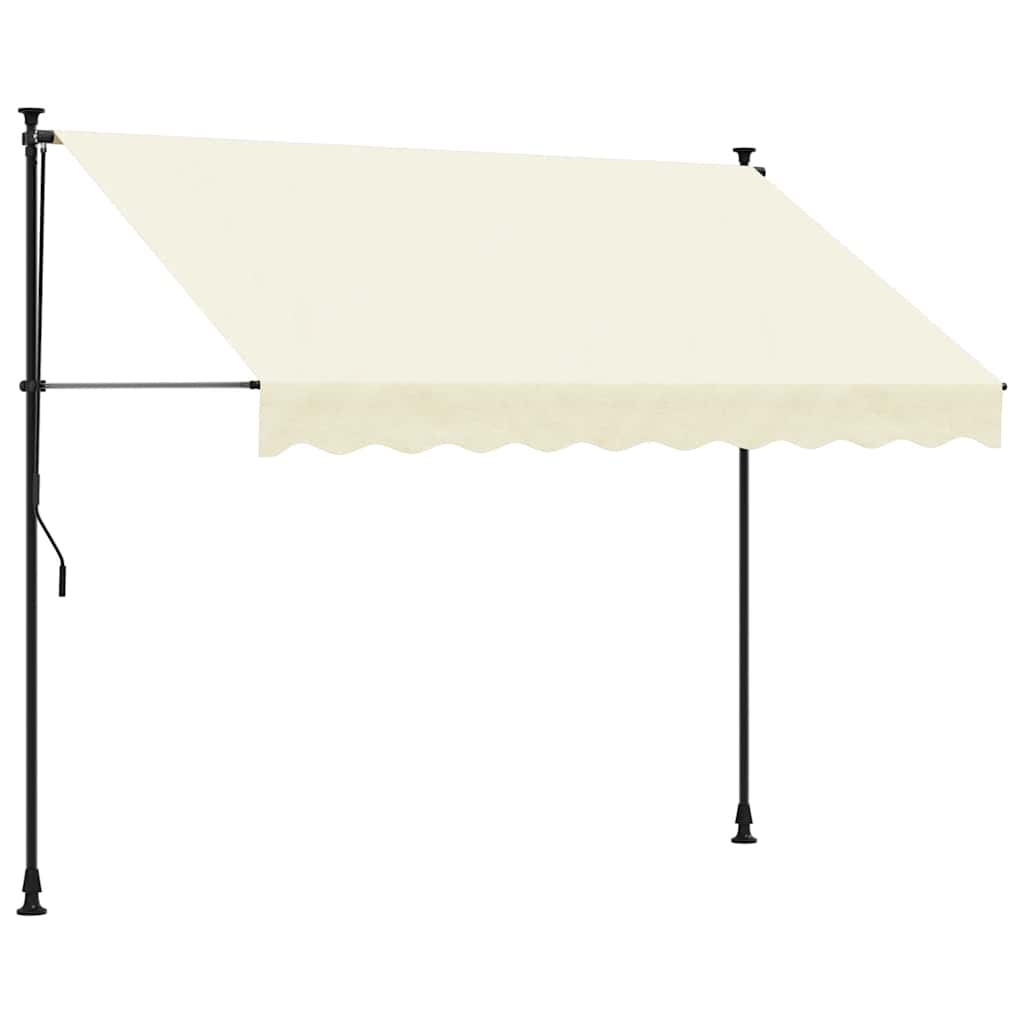 Sissetõmmatav varikatus, kreemjas, 300x150 cm, kangas/teras