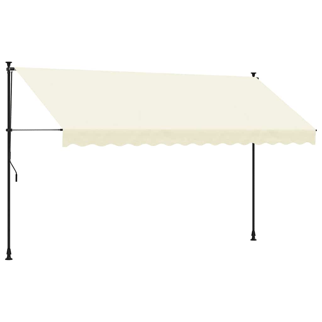 Sissetõmmatav varikatus, kreemjas, 350x150 cm, kangas/teras