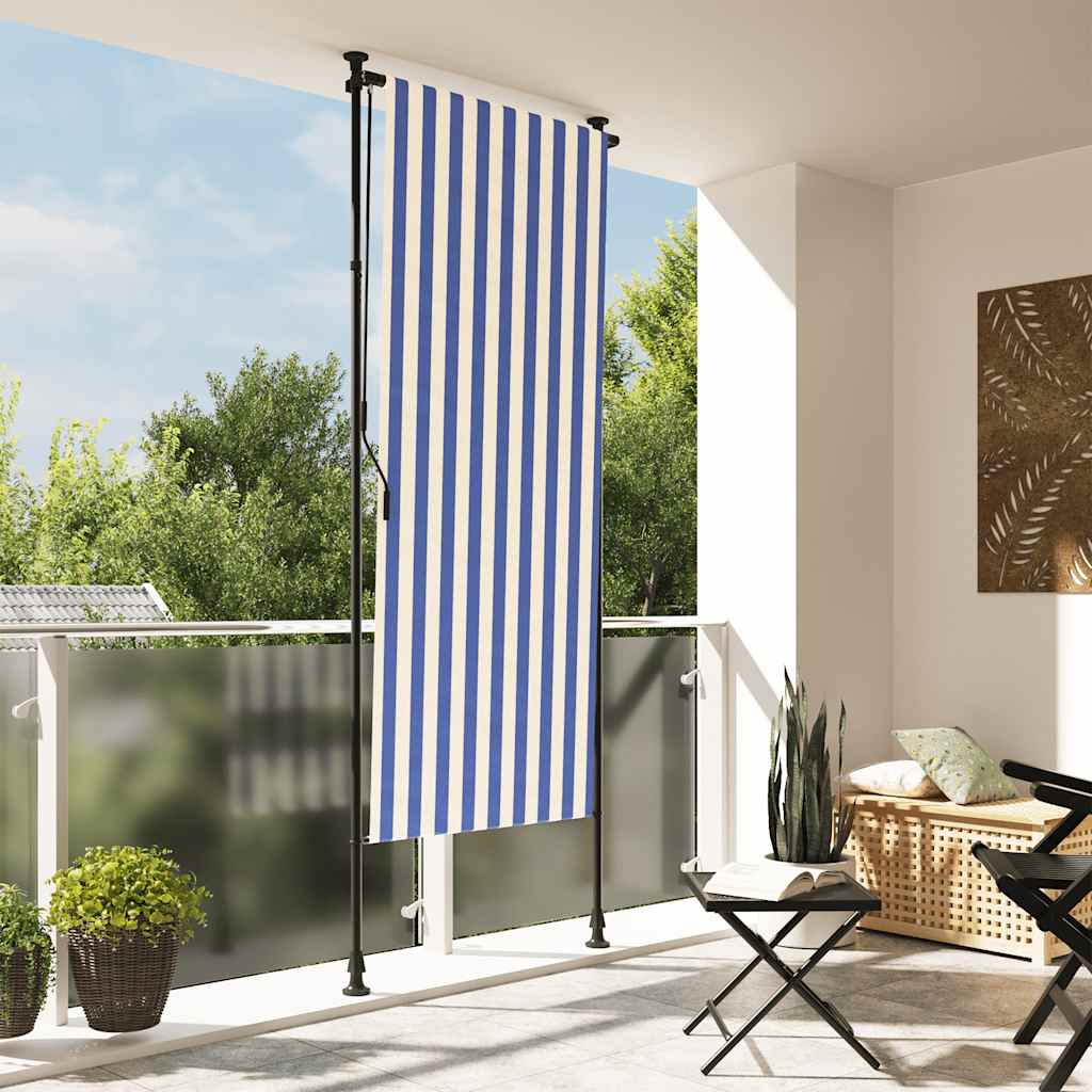 Väliruloo, sinine ja valge, 100 x 270 cm, kangas ja teras