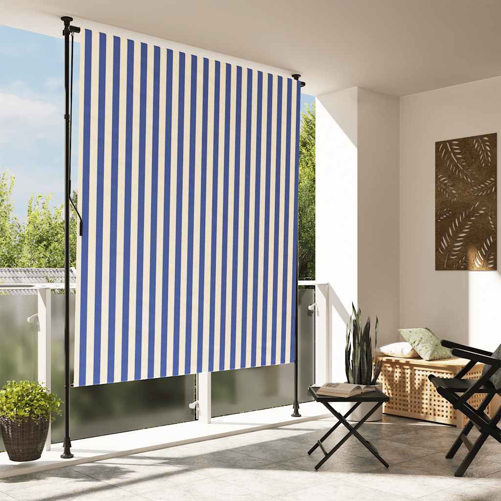 Väliruloo, sinine ja valge, 150 x 270 cm, kangas ja teras