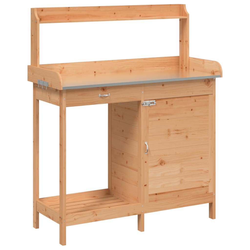 Kapiga istutuslaud, pruun, 110,5 x 45 x 124,5 cm, nulupuit