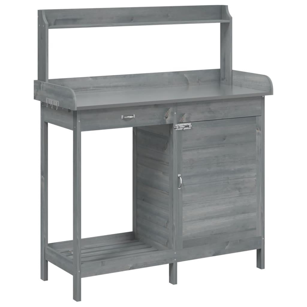 Kapiga istutuslaud, hall, 110,5 x 45 x 124,5 cm, nulupuit