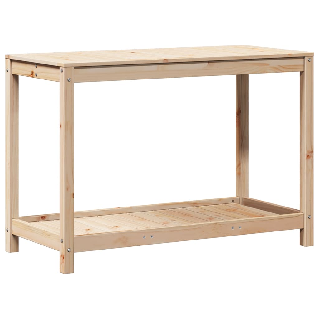 Riiuliga istutuslaud, 108 x 50 x 75 cm, männipuit