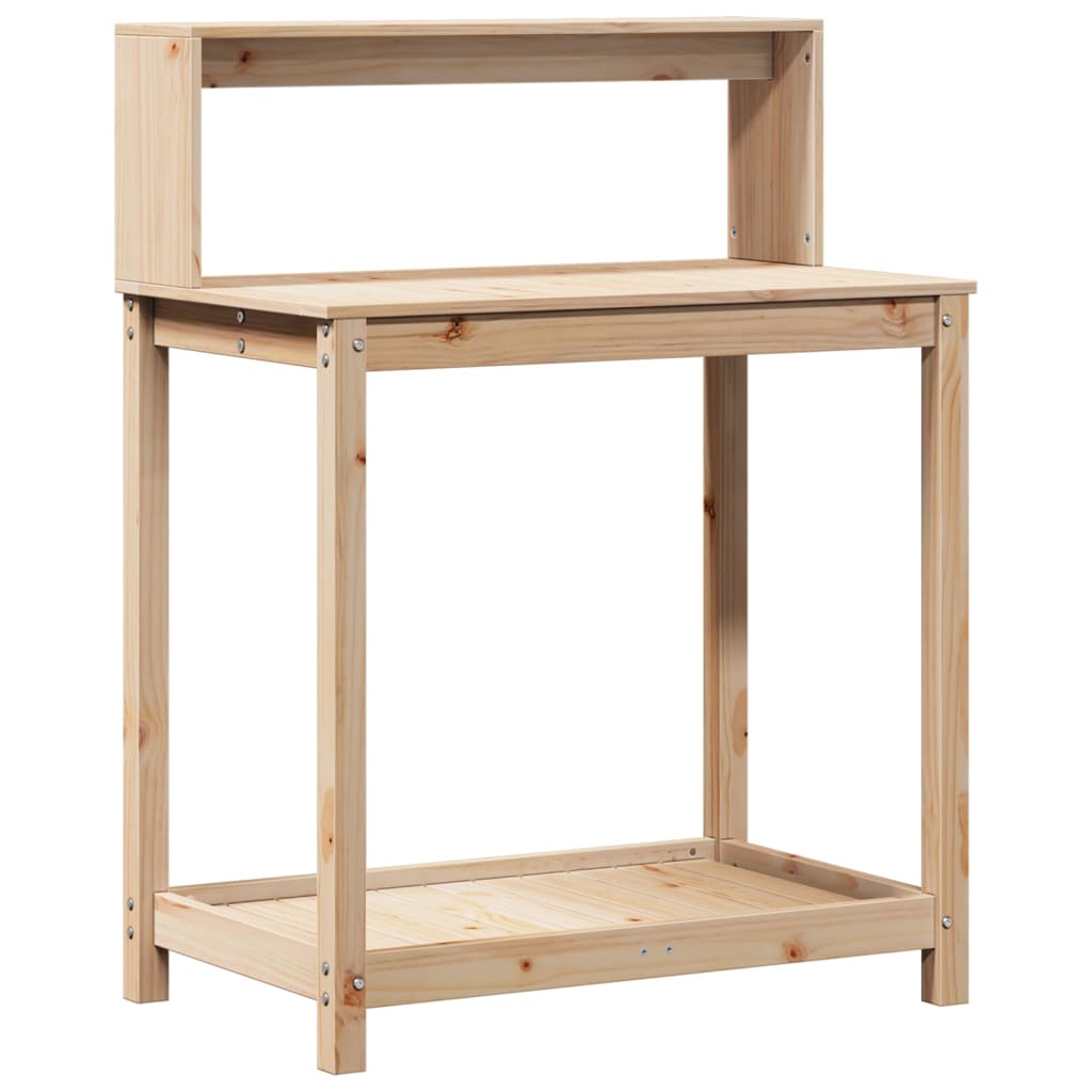 Riiulitega istutuslaud, 82,5 x 50 x 109,5 cm, männipuit
