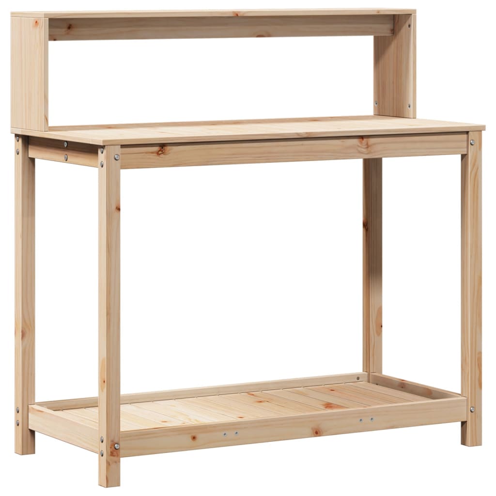 Riiulitega istutuslaud, 108 x 50 x 109,5 cm, männipuit