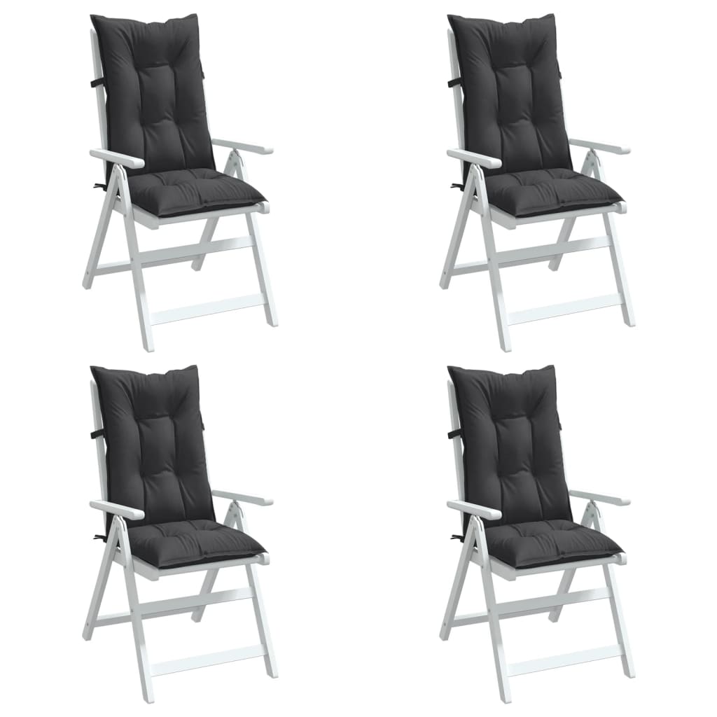 Kõrge seljatoega toolipadjad 4 tk, antratsiithall, 120x50x7 cm