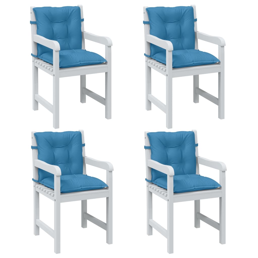 Madala seljatoega padjad 4 tk, sinine, 100x50x7 cm, kangas