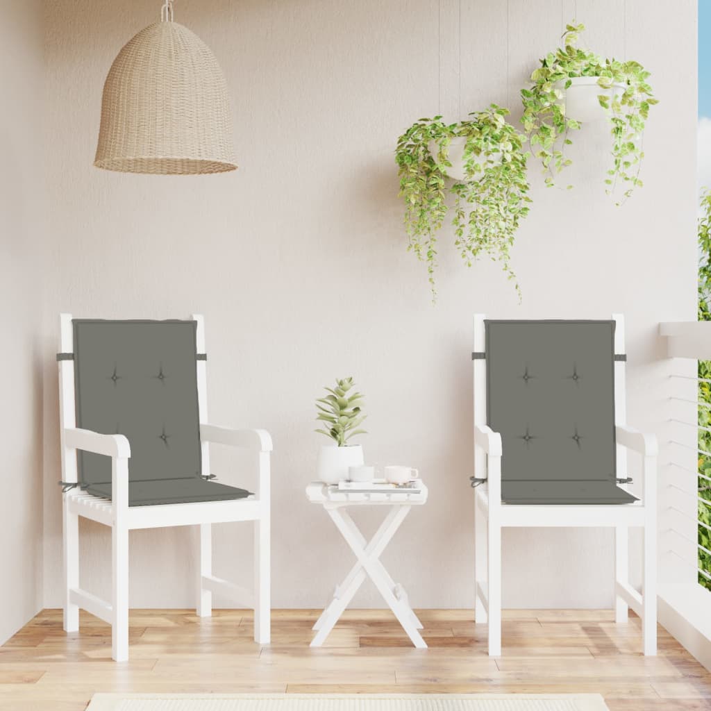 Madala seljatoega padjad 2 tk, tumehall, 120x50x4 cm, kangas
