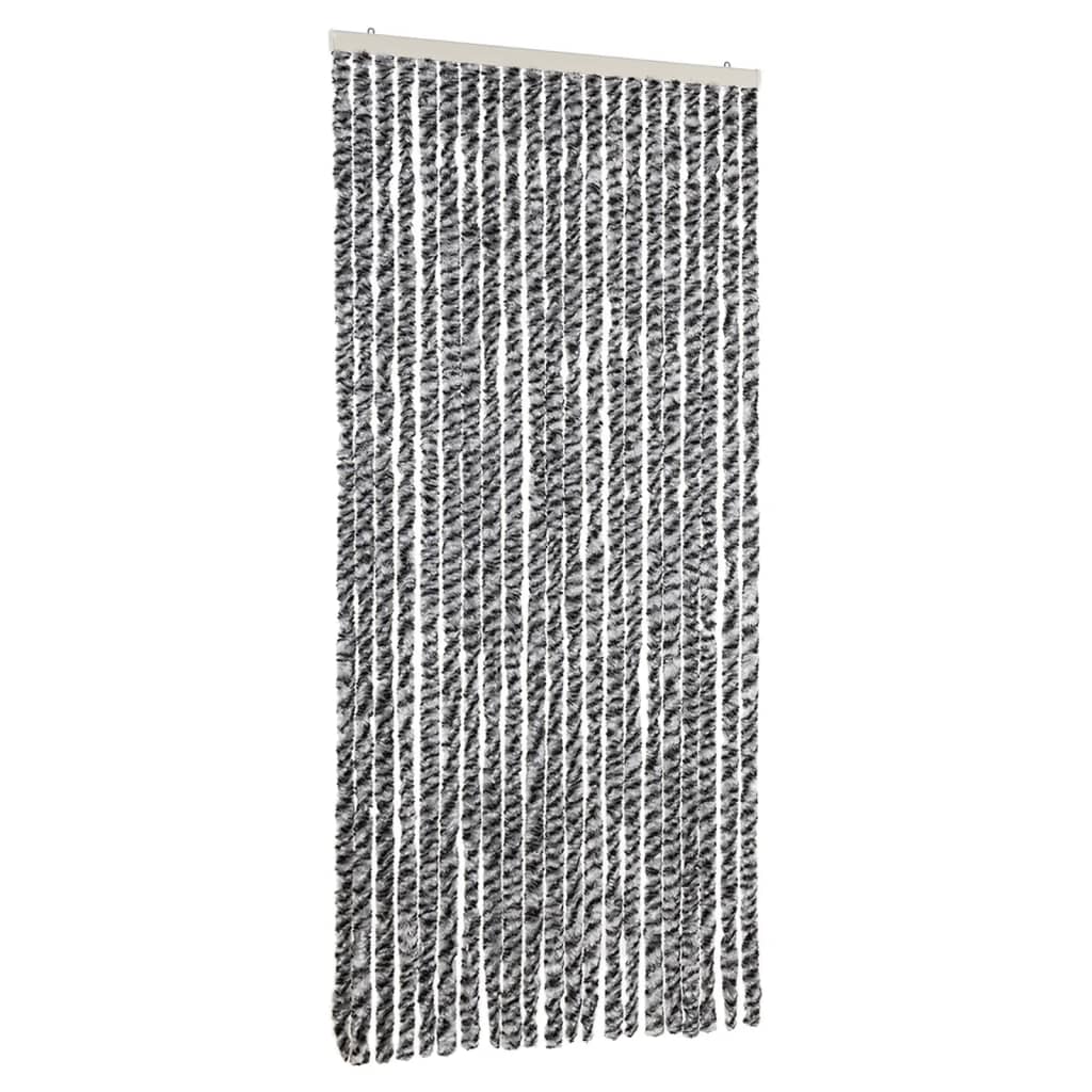 Putukakardin, hall/must/valge, 90 x 220 cm, šenill