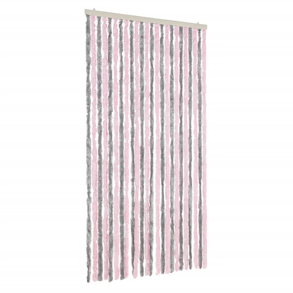 Putukakardin, hõbehall ja roosa, 100 x 220 cm, šenill