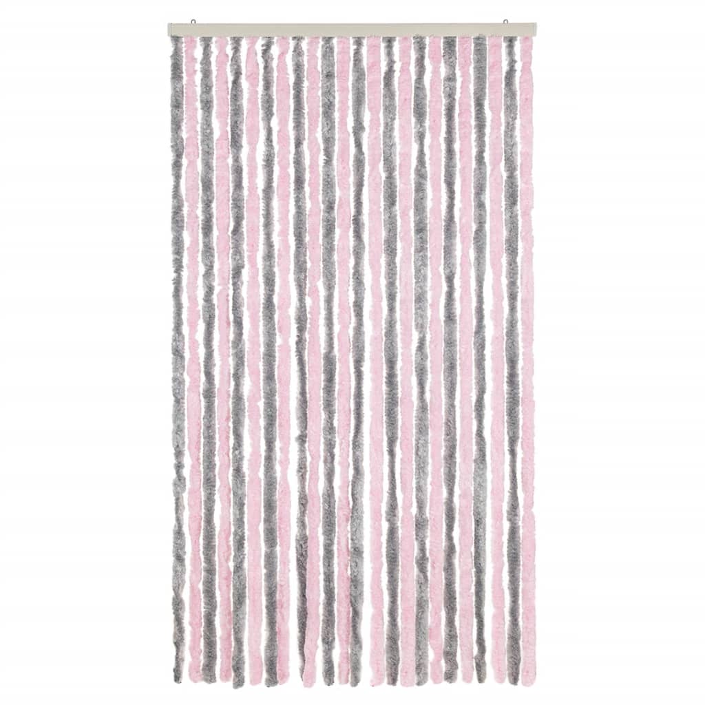 Putukakardin, hõbehall ja roosa, 100 x 220 cm, šenill