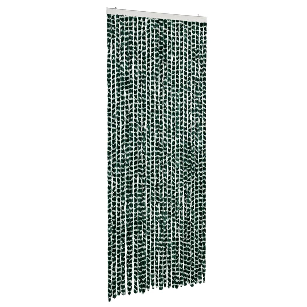 Putukakardin, roheline ja valge, 100 x 200 cm, šenill