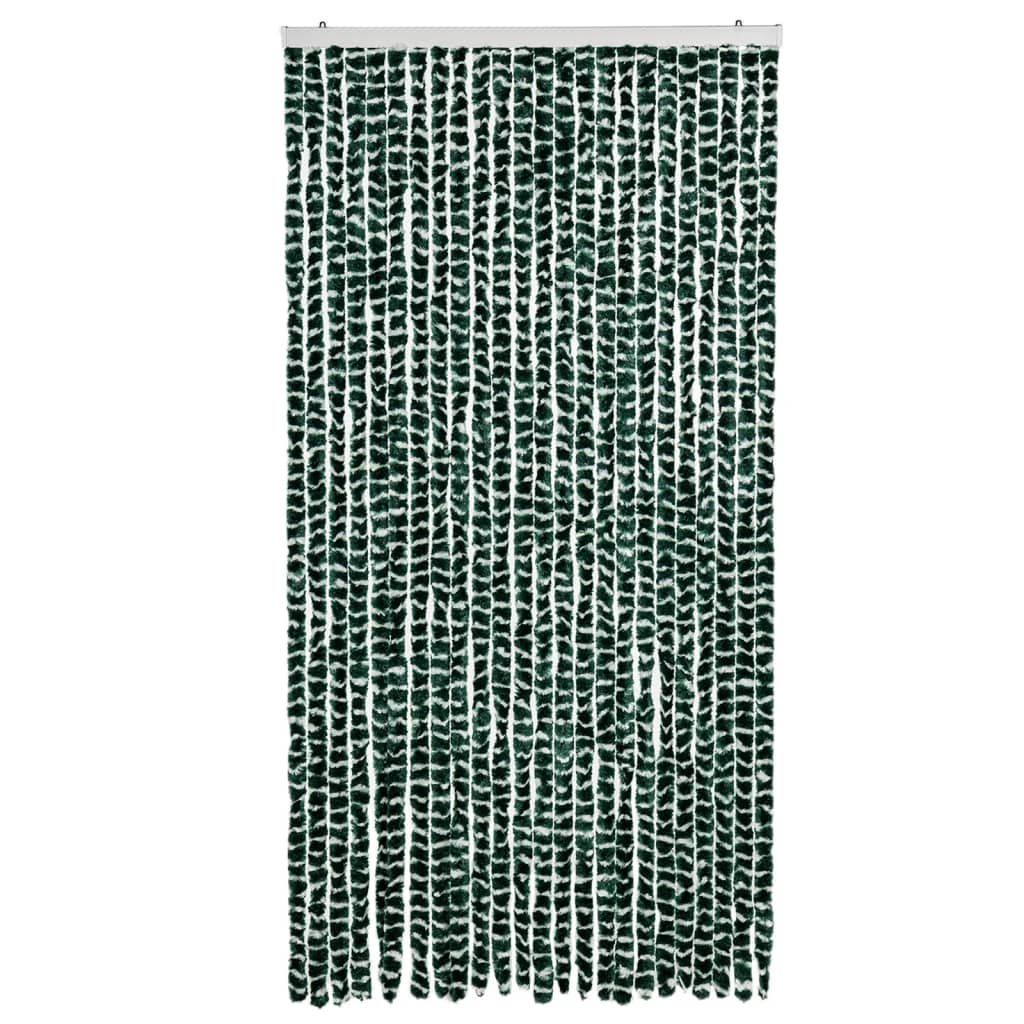Putukakardin, roheline ja valge, 100 x 230 cm, šenill