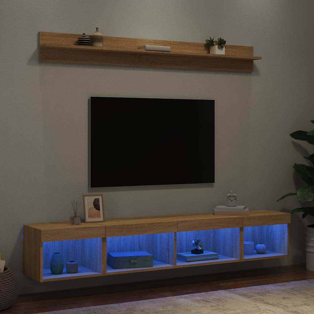 5-osaline telerikappide komplekt LED-tuledega, Sonoma tamm
