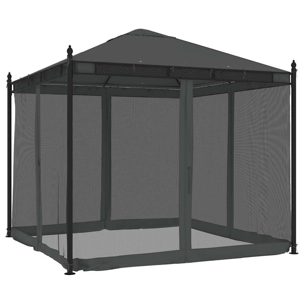 Võrkseintega paviljon, antratsiithall, 2,93 x 2,93 m, teras