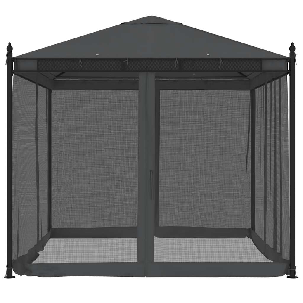 Võrkseintega paviljon, antratsiithall, 2,93 x 2,93 m, teras