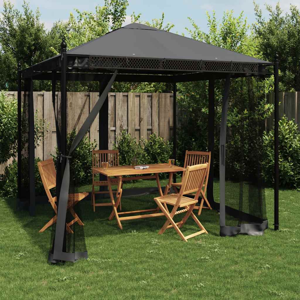 Võrkseintega paviljon, antratsiithall, 2,93 x 2,93 m, teras