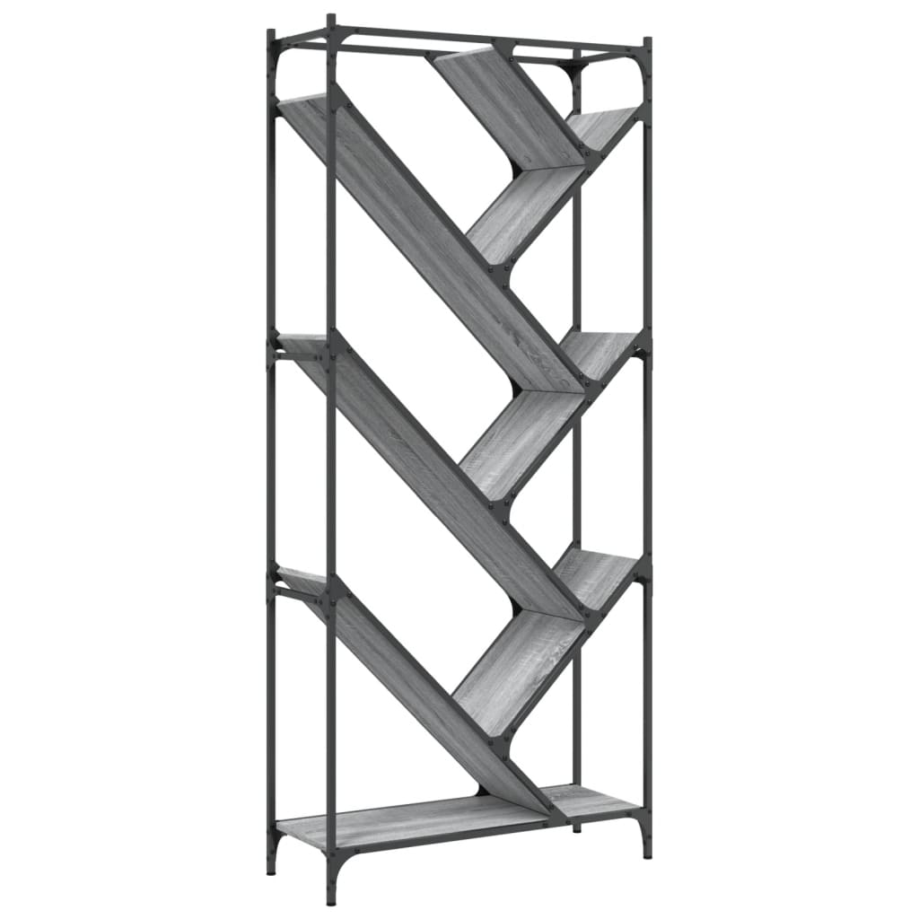 Raamatualus, hall Sonoma, 79 x 30 x 180 cm, tehispuit ja metall