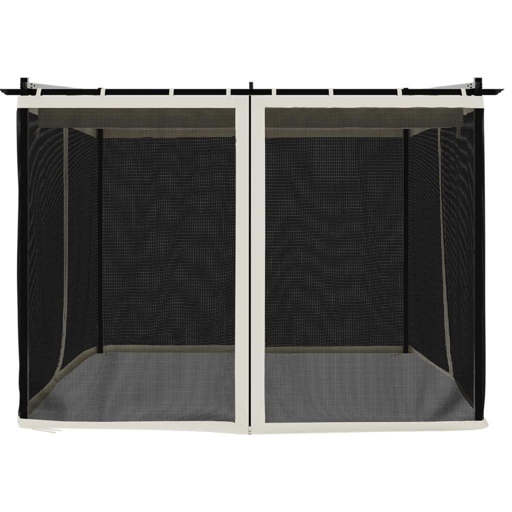 Võrkseintega paviljon, kreemjas, 3x3 m, teras