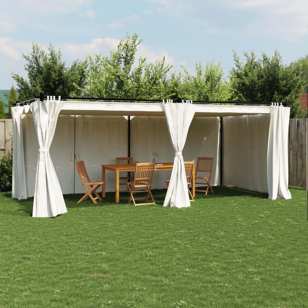 Kardinatega paviljon, kreemjas, 6x3 m, teras