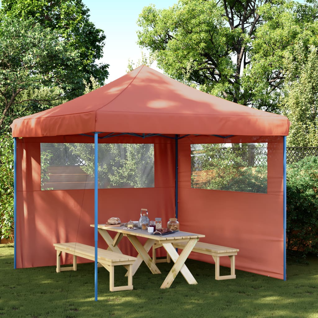 Kokkupandav pop-up peotelk 2 külgseinaga, terrakota