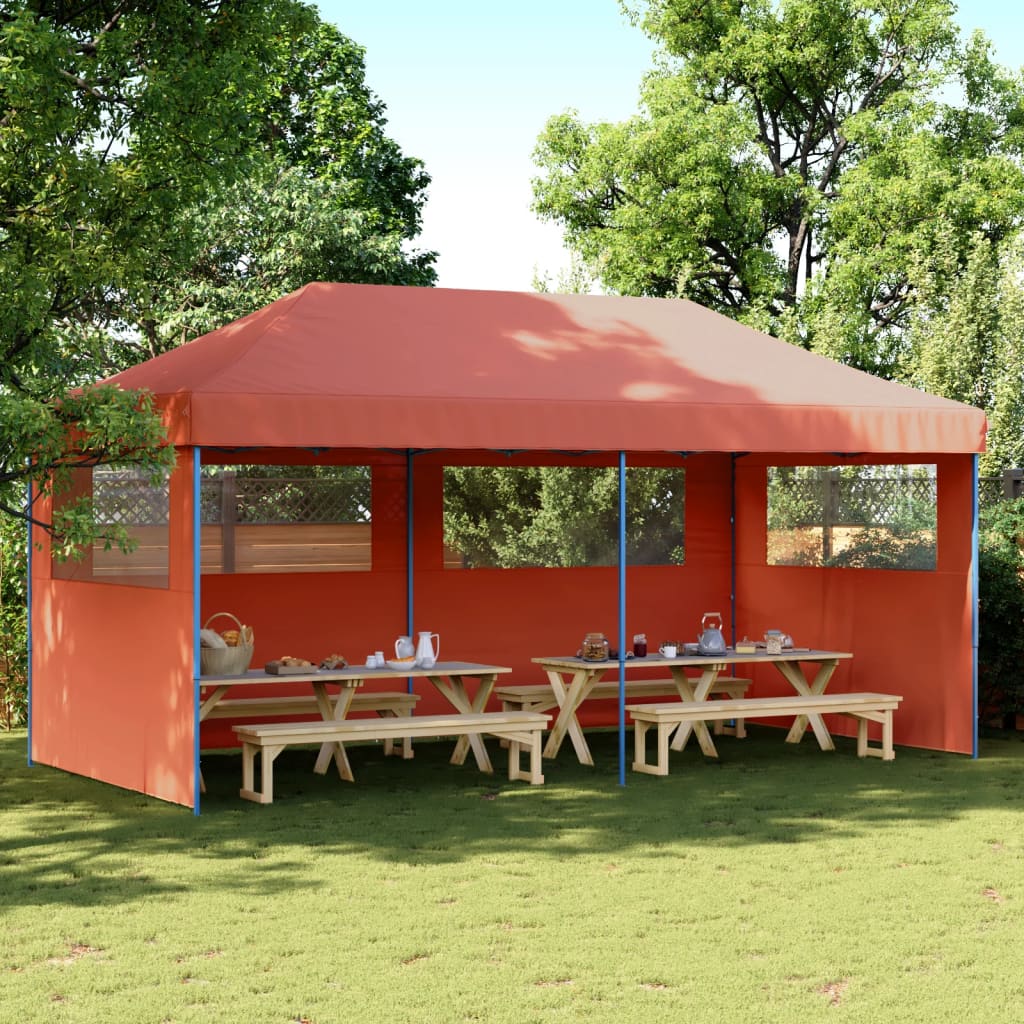 Kokkupandav pop-up peotelk 3 külgseinaga, terrakota