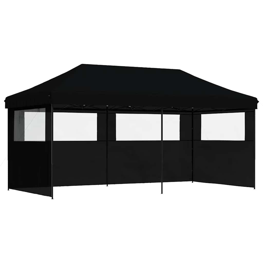 Kokkupandav pop-up peotelk 3 külgseinaga, must