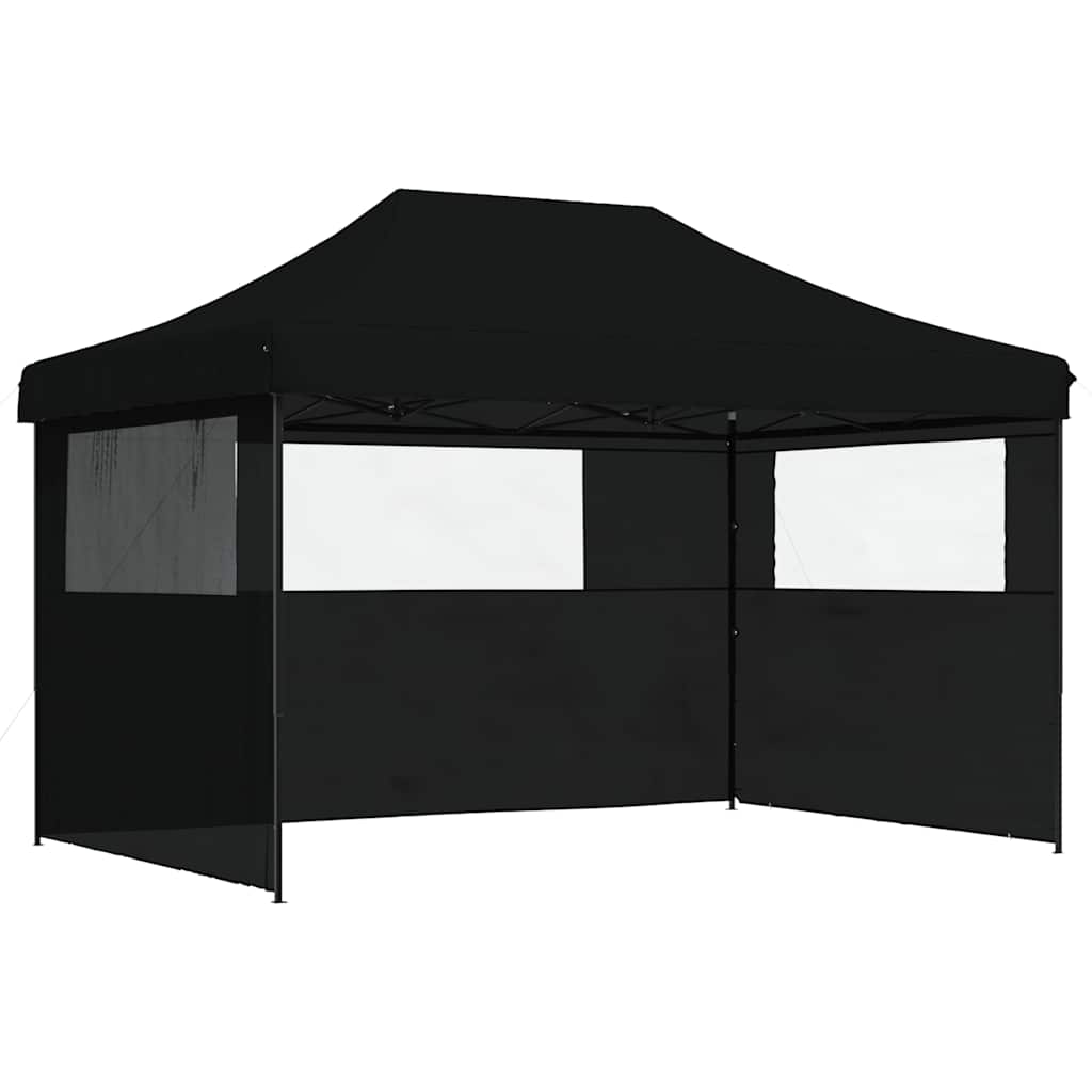 Kokkupandav pop-up peotelk 3 külgseinaga, must